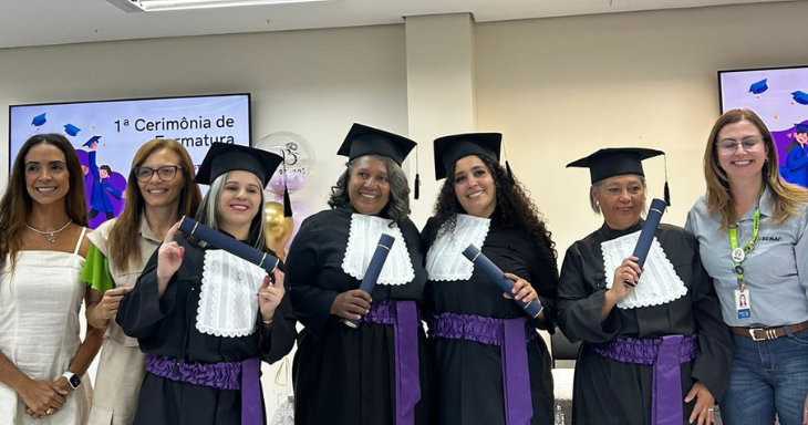 Formatura da primeira turma do programa Elas Constroem, realizado em parceria com CBIC e Senai.
